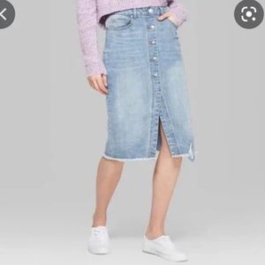 Wild Fable Button Down Jean Skirt